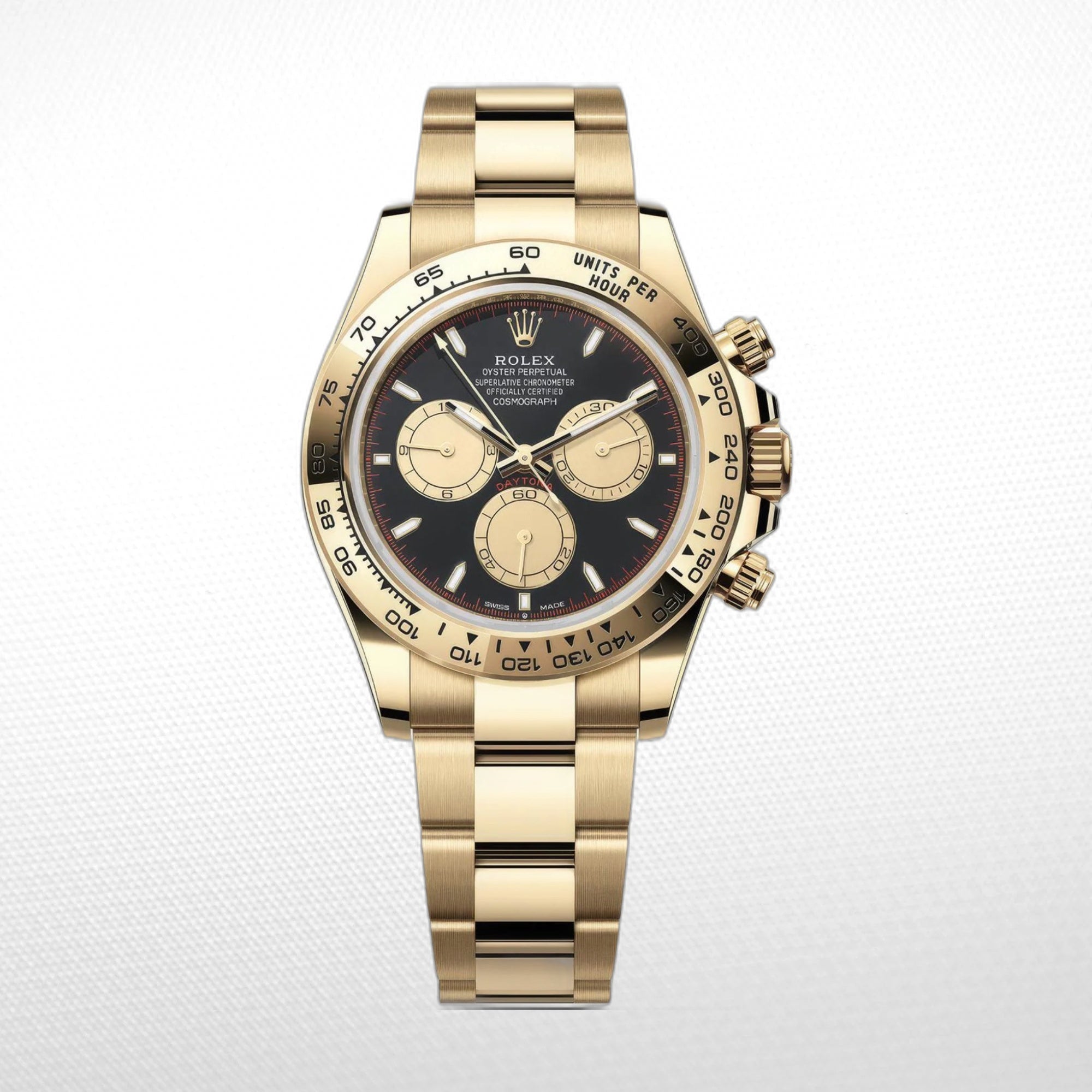 157827E5-20A1-4912-BA83-75E4D98278CB COSMOGRAPH DAYTONA GOLD BLACK DIAL 40MM - Image 1
