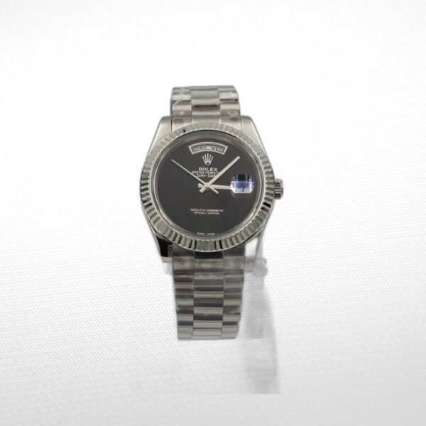 PRESIDENT DAY-DATE 18K WATCH SS BLACK ONYX DIAL 118208