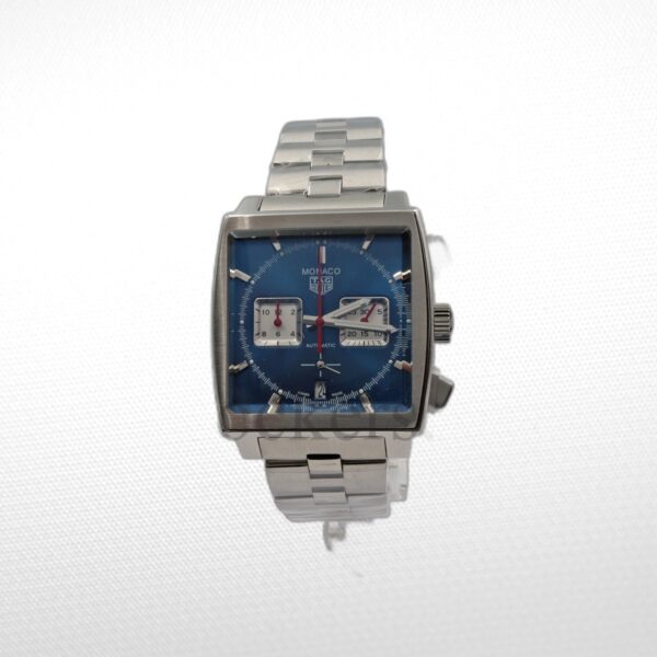 TAG Heuer Monaco Automatic Chronograph Caliber 02 Blue Dial Steel  CBL2111