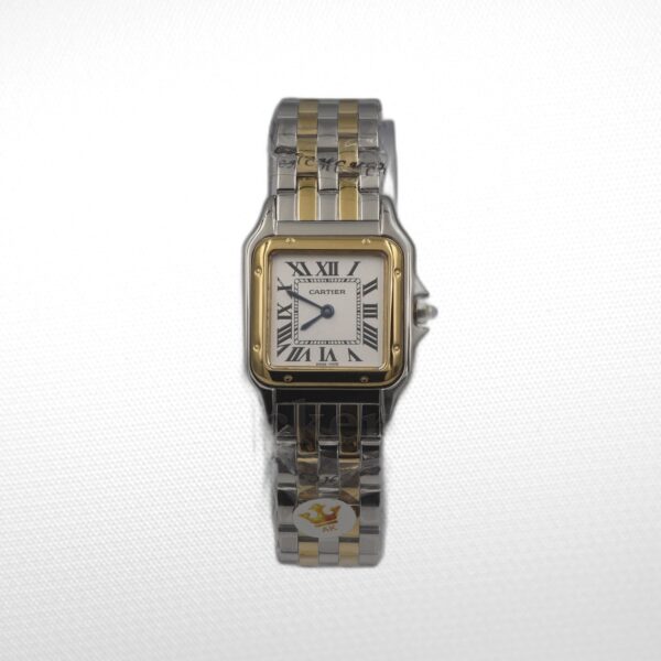 Cartier Panthère 2 Row 18k Gold Steel  Date Roman Dial with