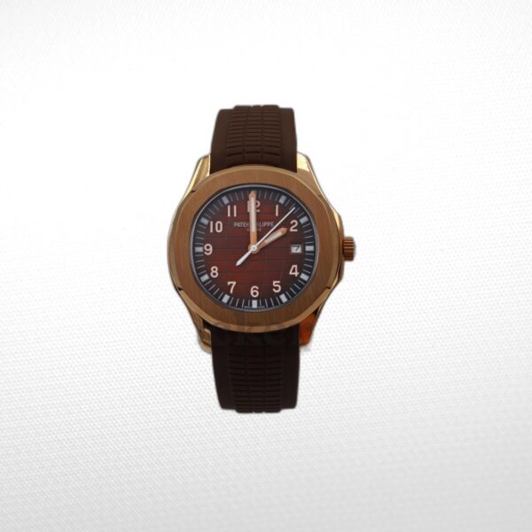 PATEK PHILIPPE AQUANAUT DUAL TIME BRAWN DIAL AUTOMATIC MEN’S WATCH 5164A-001 CLONE