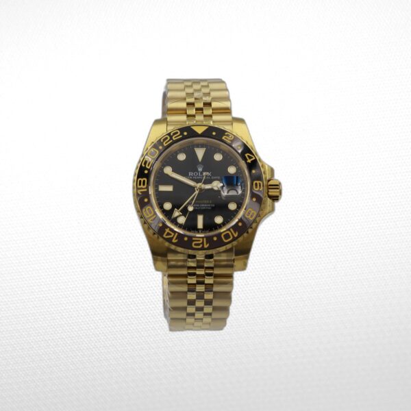 ROLEX GMT-MASTER II YELLOW GOLD BLACK DIAL CERAMIC BEZEL 40MM