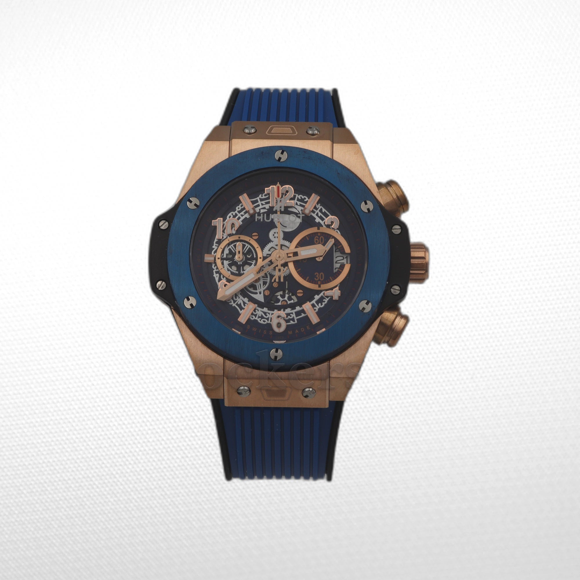 1_d29a8f66-a8bc-4234-8b62-6941f0b1b2df Hublot Big Bang Unico Rose Gold - Blue Skeleton Dial - Rubber Strap - Image 1