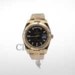 DAY-DATE BLACK DIAL DIAMOND MARKERS FLUTED BEZEL GOLD - Image 2