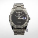 PRESIDENT DAY-DATE 18K WATCH SS BLACK ONYX DIAL 118208 - Image 2