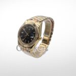 DAY-DATE BLACK DIAL DIAMOND MARKERS FLUTED BEZEL GOLD - Image 4