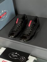 Prada Milano Patent Leather Sneakers Black - Image 4