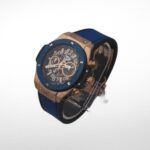 Hublot Big Bang Unico  Rose Gold - Blue Skeleton Dial - Rubber Strap - Image 3
