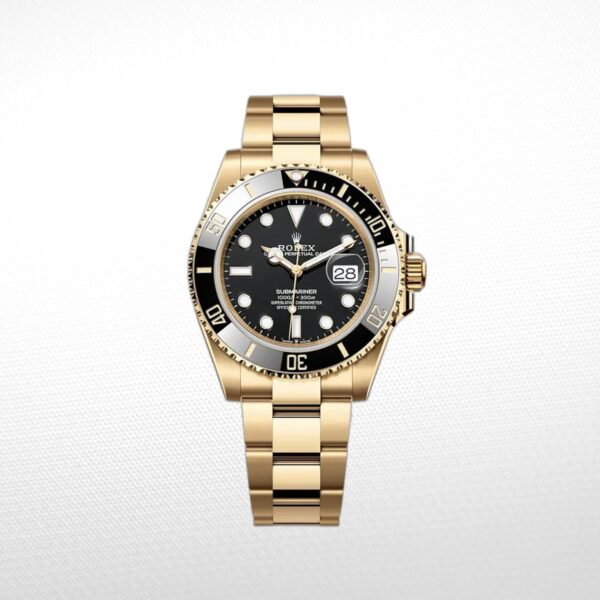 SUBMARINER GOLD BLACK DIAL CERAMIC BEZEL 40MM CLONE