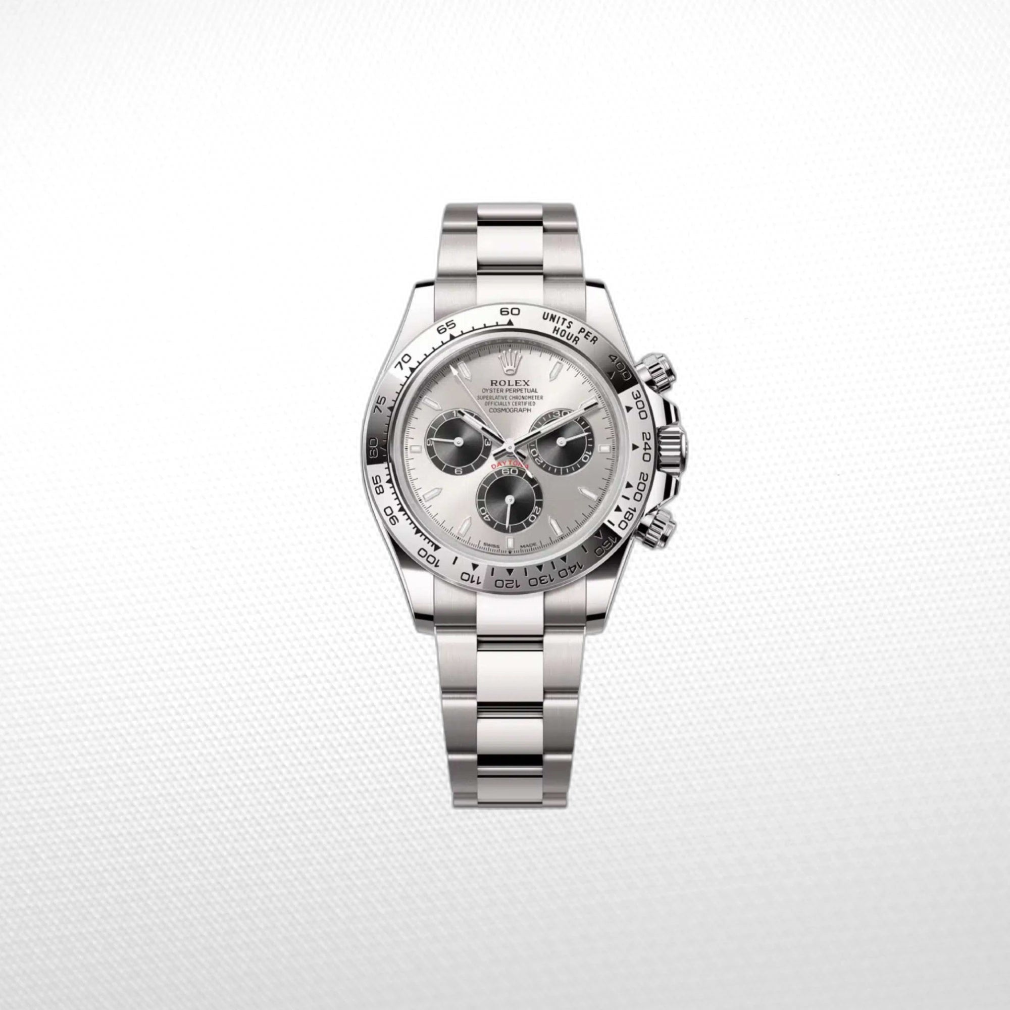 5C577C1B-68F2-4390-BD0F-CE2C76755615 DAYTONA 18K WHITE GOLD STEEL DIAL 40MM - Image 1
