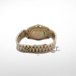 Gold Day Date 40mm Watch Fluted Bezel Diamond Paved Rainbow Sapphire Dial - Image 7