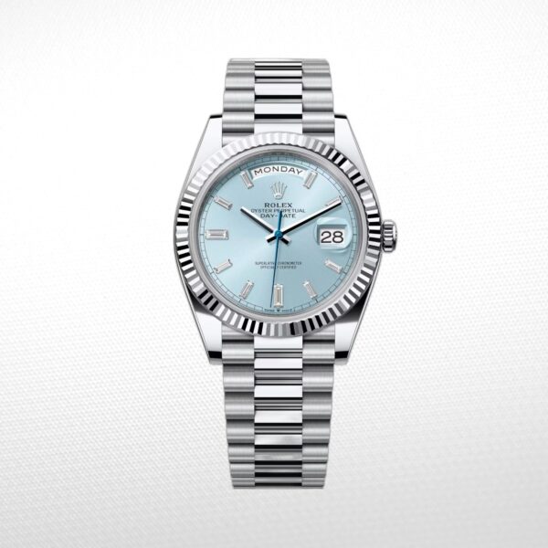 DAY-DATE 36 MM SS SKY BLUE DIAL DIAMONDS MARKERS
