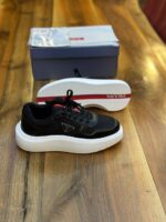 Prada Leather Platform Sneakers Black - Image 2