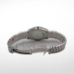 Day Date 40MM Watch Fluted Bezel Diamond Paved Rainbow Sapphire Dial - Image 8