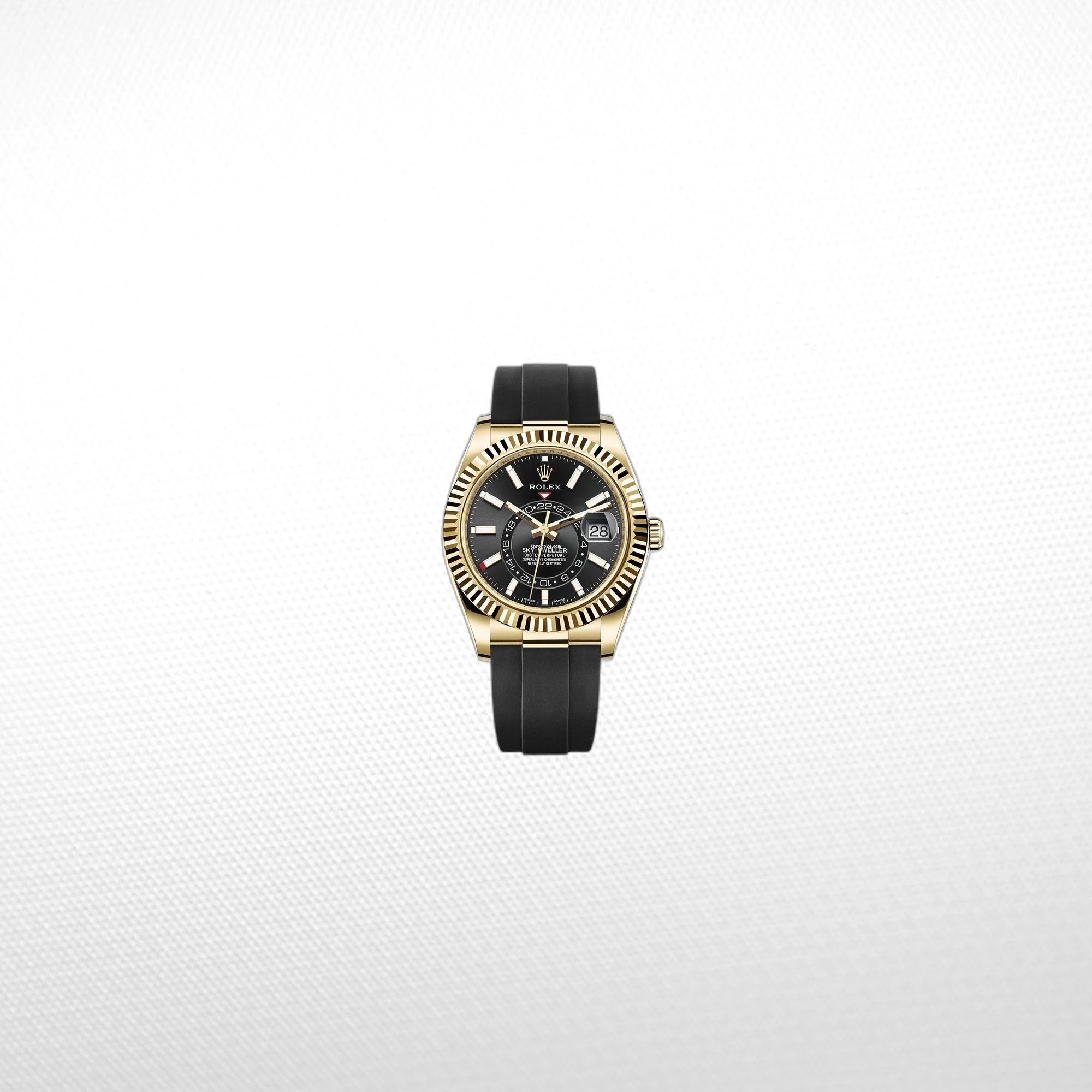74454 SKY-DWELLER BLACK DIAL AUTOMATIC MEN'S RUBBER WATCH QUALLITY 2A - Image 1