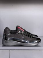 Prada Milano Patent Leather Sneakers Black - Image 2