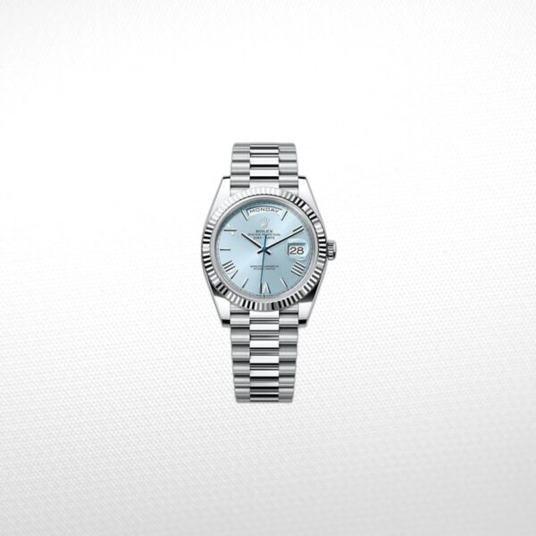 DAY-DATE II 40MM PLATINUM BLUE DIAL ROMAN MARKERS