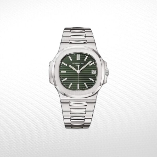 PATEK PHILIPPE NAUTILUS SILVER BRACELET GREEN DIAL