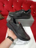 Prada Leather Sneakers Black - Image 3