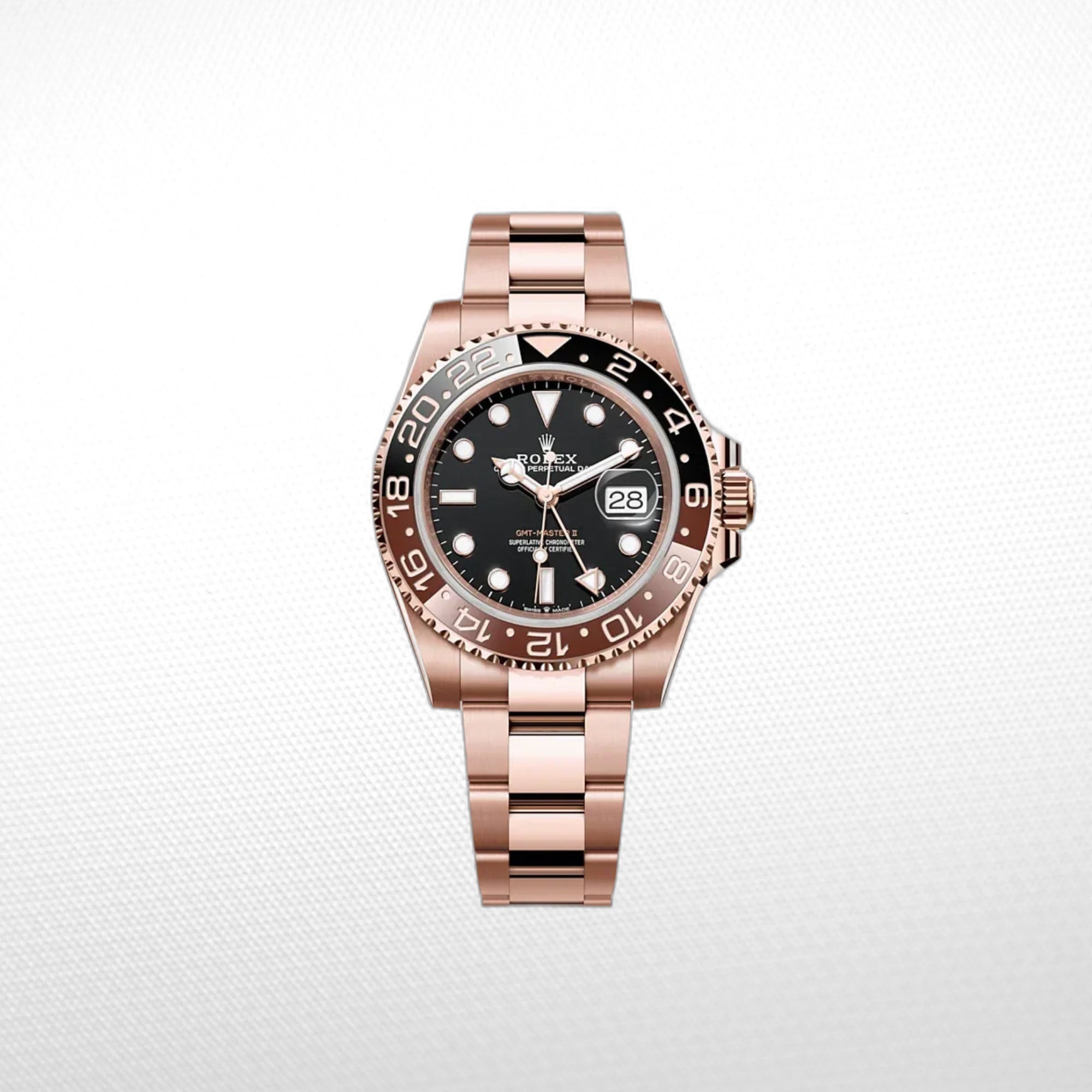 CD85D09D-903F-4E51-9FEF-B7F2B540F482 GMT-MASTER II 18K ROSE GOLD OYSTER CERAMIC BEZEL 40MM - Image 1