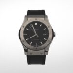 HUBLOT CLASSIC FUSION KING  WATCH - 42 MM - BLACK DIAL - SS BLACK RUBBER AND LEATHER STRAP