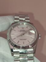 Day-Date 36 White Gold 128239 Silver Index President - Image 3