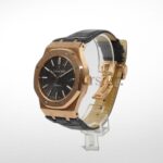 AUDEMARS PIGUET ROYAL OAK ROSE GOLD BLACK LEATHER WATCH - 41MM - Image 4