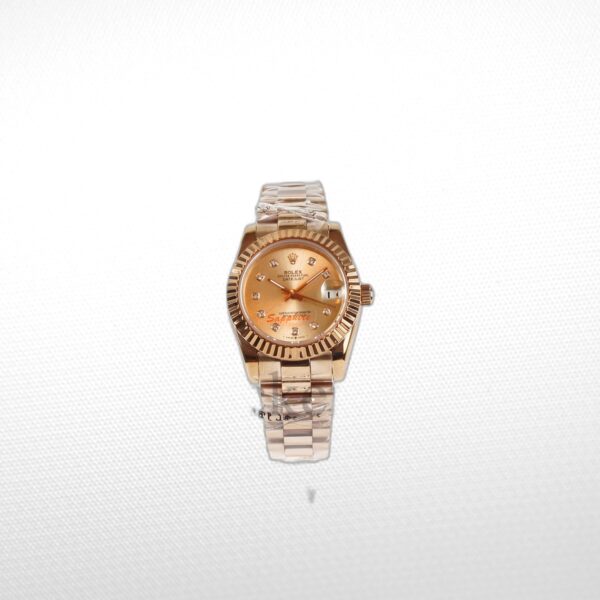 DATEJUST 31MM GOLD OYSTER  ROSE GOLD DIAL DIAMONDS MARKERS