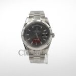DAY-DATE BLACK DIAL STICKS MARKERS SS 40MM