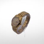 GOLD DAY DATE 36MM WATCH FLUTED BEZEL DIAMOND PAVED RAINBOW SAPPHIRE DIAL - Image 4