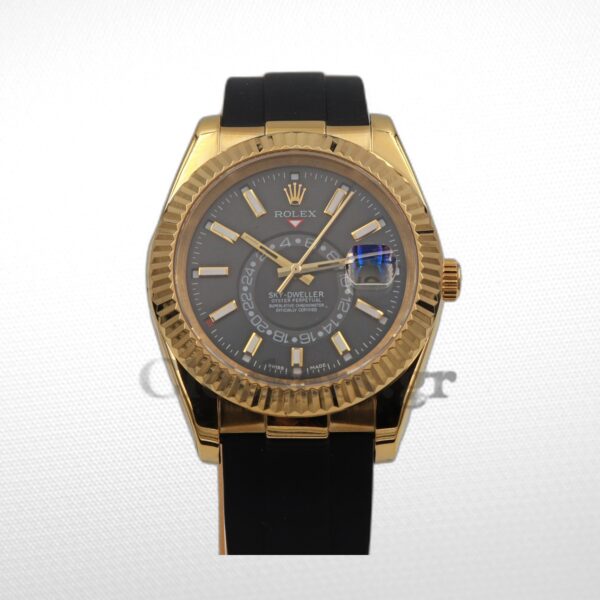 SKY-DWELLER BLACK DIAL AUTOMATIC MEN'S RUBBER