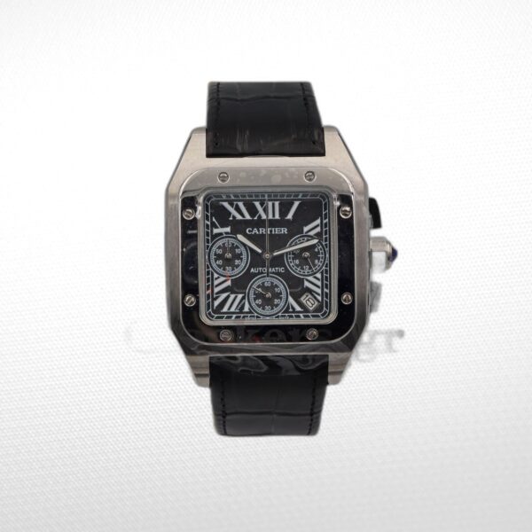SANTOS 100 STEEL AUTOMATIC CHRONOGRAPH LARGE MEN'S WATCH