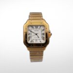 SANT0S DE CARTIER WATCH LARGE MODEL, AUTOMATIC,  GOLD,  INTERCHANGEABLE