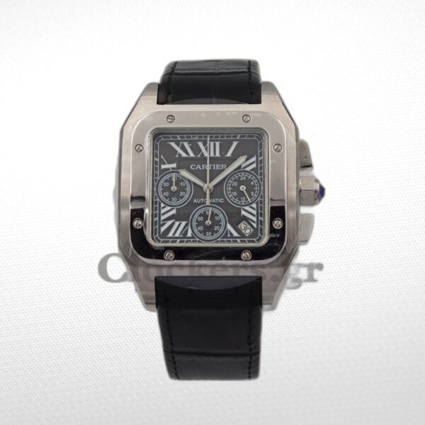 SANTOS 100 STEEL AUTOMATIC CHRONOGRAPH LARGE MEN'S WATCH