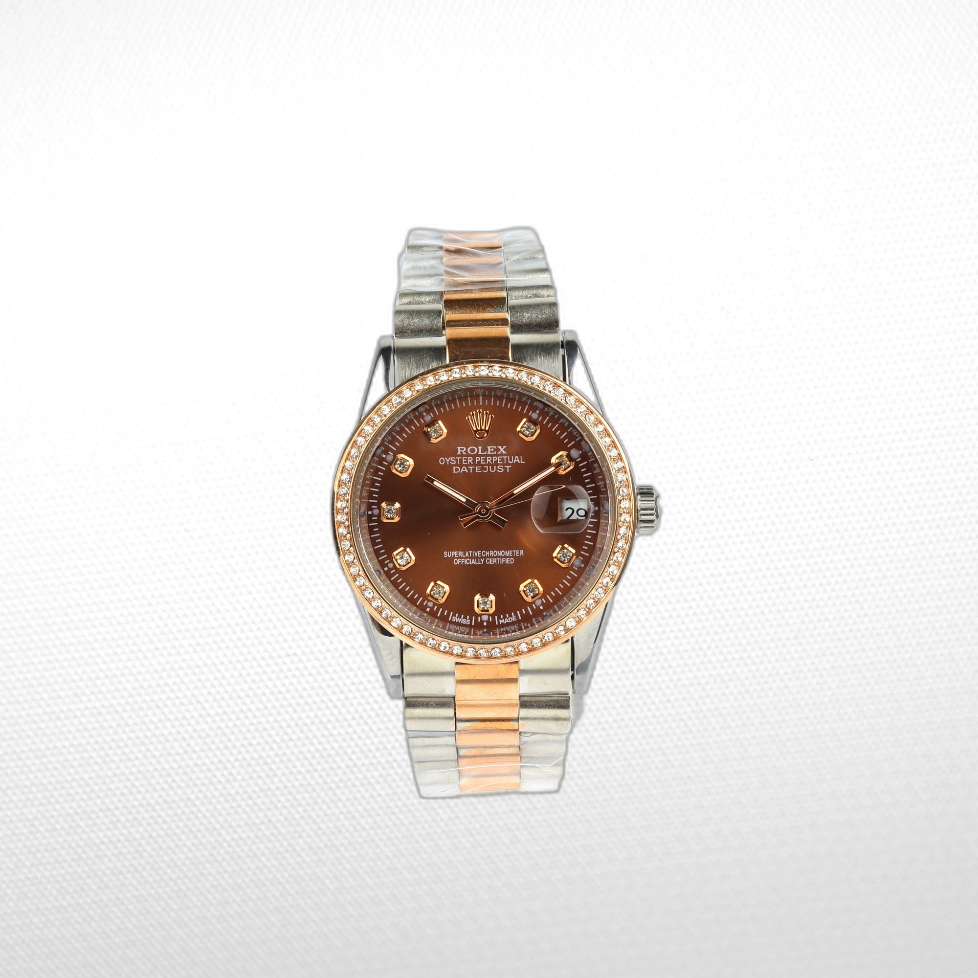 IMG_9853copy DATEJUST 36MM 2-TONE GOLD JUBILEE BRAWN DIAL DIAMONDS MARKERS QUALITY 2A - Image 1