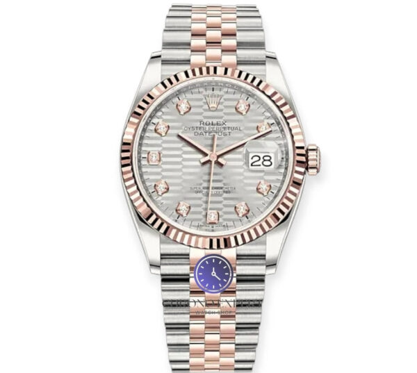 Datejust 36 Steel & Rose Gold 126231 Silver Fluted Motif Diamond Jubilee
